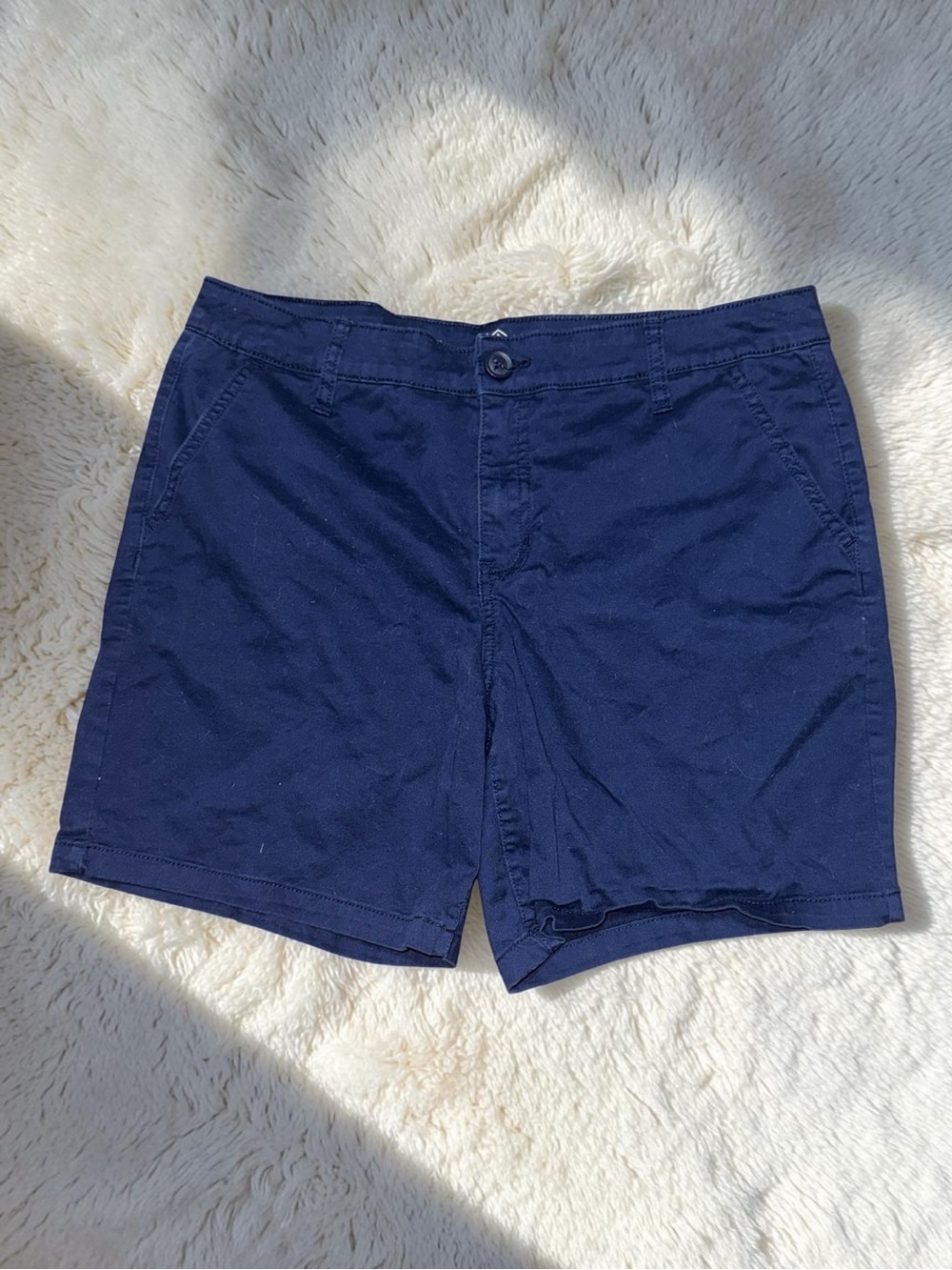 St. John's Bay Navy Women's Summer Flat Front Shorts Size 12